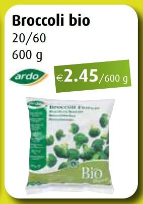 Promoties Broccoli bio - Ardo - Geldig van 27/04/2020 tot 30/05/2020 bij Aronde