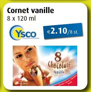 Promoties Cornet vanille - Ysco - Geldig van 27/04/2020 tot 30/05/2020 bij Aronde