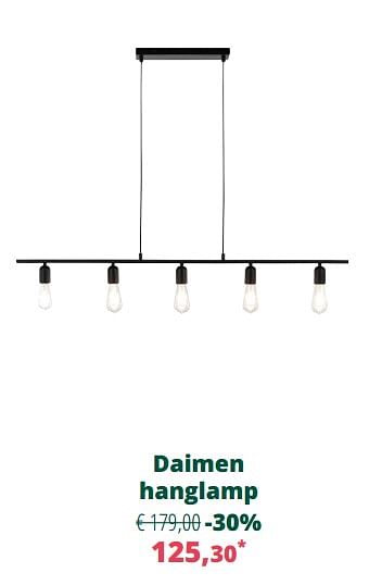Promoties Daimen hanglamp - Bristol - Geldig van 27/04/2020 tot 31/05/2020 bij Overstock