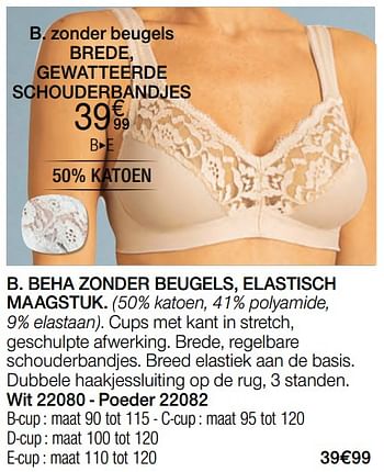 Promoties Beha zonder beugels elastisch maagstuk - Huismerk - Damart - Geldig van 27/04/2020 tot 15/06/2020 bij Damart