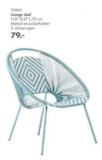 Promoties Yuma lounge stoel - Huismerk - Casa - Geldig van 30/03/2020 tot 30/09/2020 bij Casa