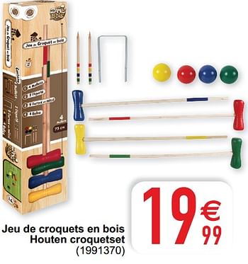Promotions Jeu de croquets en bois houten croquetset - Produit maison - Cora - Valide de 05/05/2020 à 30/06/2020 chez Cora