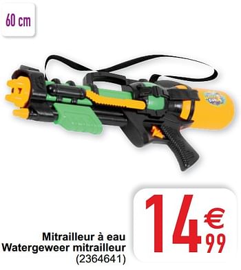 Promotions Mitrailleur à eau watergeweer mitrailleur - Produit maison - Cora - Valide de 05/05/2020 à 30/06/2020 chez Cora