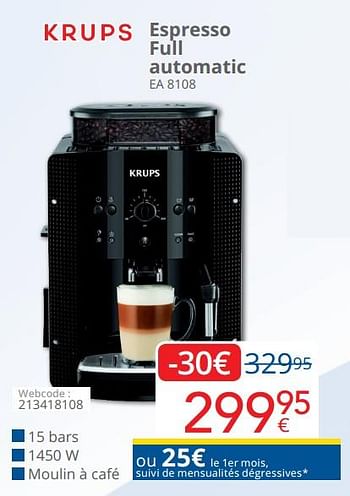 Promotions Krups espresso full automatic ea 8108 - Krups - Valide de 01/05/2020 à 31/05/2020 chez Eldi