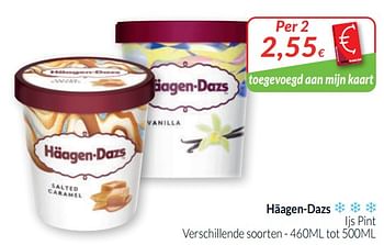 Promoties Häagen-dazs ijs pint - Haagen-Dazs - Geldig van 01/05/2020 tot 31/05/2020 bij Intermarche