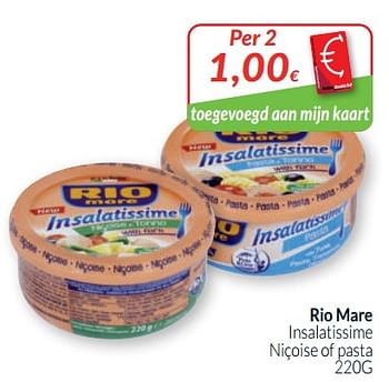 Promoties Rio mare insalatissime niçoise of pasta - Rio Mare - Geldig van 01/05/2020 tot 31/05/2020 bij Intermarche