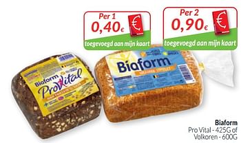 Promoties Biaform pro vital of volkoren - Biaform - Geldig van 01/05/2020 tot 31/05/2020 bij Intermarche