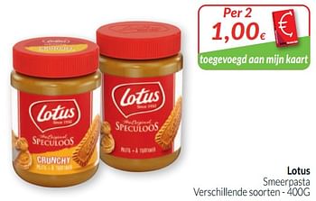 Promoties Lotus smeerpasta - Lotus Bakeries - Geldig van 01/05/2020 tot 31/05/2020 bij Intermarche