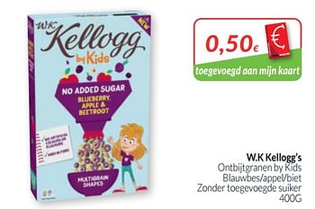 Promotions W.k kellogg`s ontbijtgranen by kids blauwbes-appel-biet zonder toegevoegde suiker - Kellogg's - Valide de 01/05/2020 à 31/05/2020 chez Intermarche