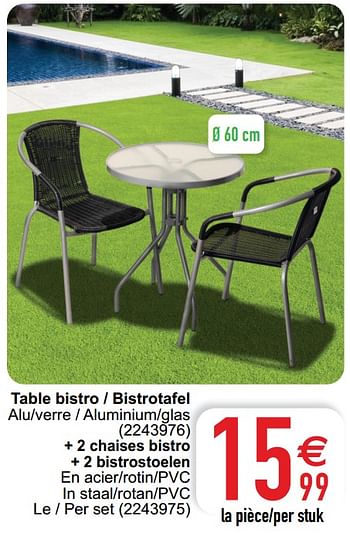 Promoties Table bistro - bistrotafel - Huismerk - Cora - Geldig van 05/05/2020 tot 30/06/2020 bij Cora