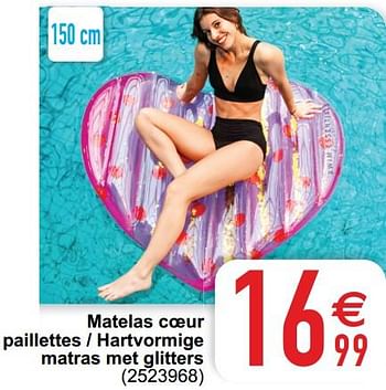 Promoties Matelas coeur paillettes - hartvormige matras met glitters - Swim Essentials - Geldig van 05/05/2020 tot 30/06/2020 bij Cora