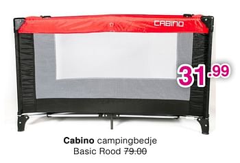 Promoties Cabino campingbedje basic rood - Cabino - Geldig van 03/05/2020 tot 09/05/2020 bij Baby & Tiener Megastore