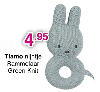 Promoties Tiamo nijntje rammelaar green knit - Tiamo - Geldig van 03/05/2020 tot 09/05/2020 bij Baby & Tiener Megastore