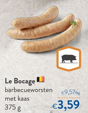Promoties Le bocage barbecueworsten met kaas - Le Bocage - Geldig van 06/05/2020 tot 19/05/2020 bij OKay
