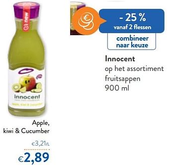 Promoties Innocent apple kiwi + cucumber - Innocent - Geldig van 06/05/2020 tot 19/05/2020 bij OKay