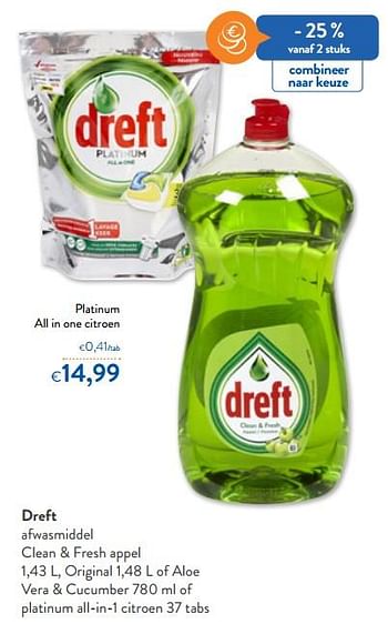Promoties Dreft platinum all in one citroen - Dreft - Geldig van 06/05/2020 tot 19/05/2020 bij OKay
