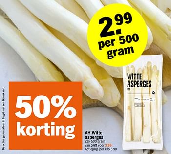 Promoties Ah witte asperges - Huismerk - Albert Heijn - Geldig van 04/05/2020 tot 10/05/2020 bij Albert Heijn