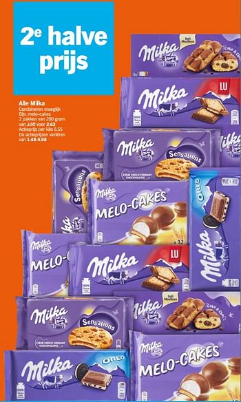 Promotions Milka melo-cakes - Milka - Valide de 04/05/2020 à 10/05/2020 chez Albert Heijn