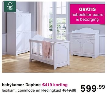 Promoties Babykamer daphne ledikant, commode en kledingkast - Huismerk - Baby & Tiener Megastore - Geldig van 03/05/2020 tot 09/05/2020 bij Baby & Tiener Megastore