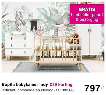 Promoties Bopita babykamer indy ledikant, commode en kledingkast - Bopita - Geldig van 03/05/2020 tot 09/05/2020 bij Baby & Tiener Megastore