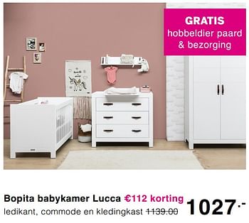 Promoties Bopita babykamer lucca ledikant, commode en kledingkast 1 - Bopita - Geldig van 03/05/2020 tot 09/05/2020 bij Baby & Tiener Megastore