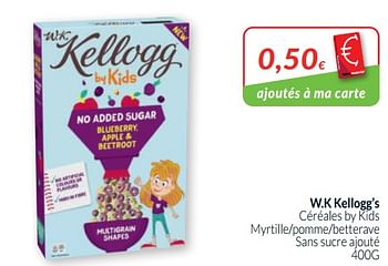 Promotions W.k kellogg`s céréales by kids myrtille-pomme-betterave sans sucre ajouté - Kellogg's - Valide de 01/05/2020 à 31/05/2020 chez Intermarche