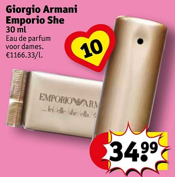 Promoties Giorgio armani emporio she edp - Giorgio - Geldig van 05/05/2020 tot 10/05/2020 bij Kruidvat