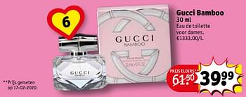Promotions Gucci bamboo edt - Gucci - Valide de 05/05/2020 à 10/05/2020 chez Kruidvat