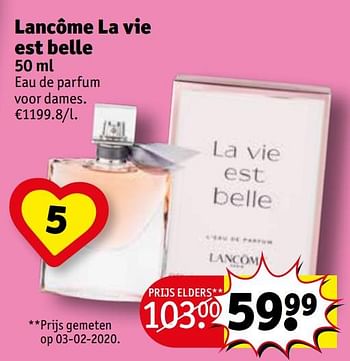 Promoties Lancôme la vie est belle edp - Lancome - Geldig van 05/05/2020 tot 10/05/2020 bij Kruidvat