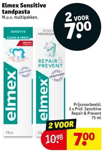 Promoties Prof. sensitive repair + prevent - Elmex - Geldig van 05/05/2020 tot 10/05/2020 bij Kruidvat