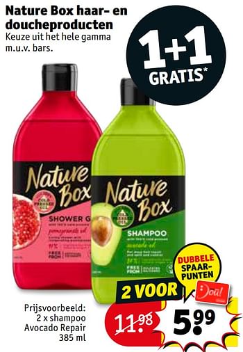 Promoties Shampoo avocado repair - Nature Box - Geldig van 05/05/2020 tot 10/05/2020 bij Kruidvat