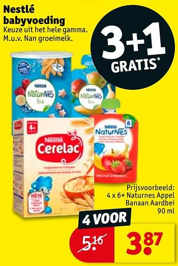 Promoties Naturnes appel banaan aardbei - Nestlé - Geldig van 05/05/2020 tot 10/05/2020 bij Kruidvat