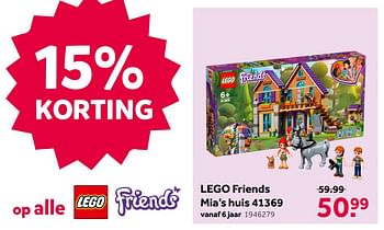 Promoties Lego friends mia`s huis 41369 - Lego - Geldig van 02/05/2020 tot 17/05/2020 bij Intertoys