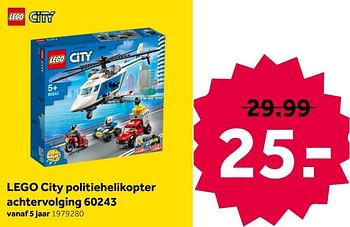 Promotions Lego city politiehelikopter achtervolging 60243 - Lego - Valide de 02/05/2020 à 17/05/2020 chez Intertoys