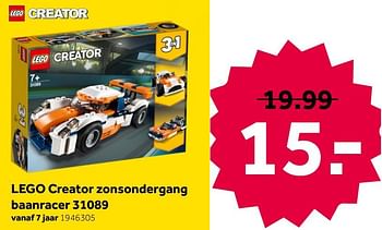 Promotions Lego creator zonsondergang baanracer 31089 - Lego - Valide de 02/05/2020 à 17/05/2020 chez Intertoys