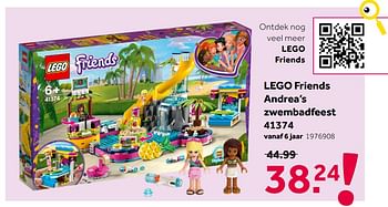 Promoties Lego friends andrea`s zwembadfeest 41374 - Lego - Geldig van 02/05/2020 tot 17/05/2020 bij Intertoys