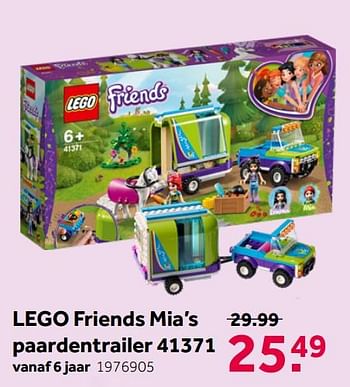 Promotions Lego friends mia`s paardentrailer 41371 - Lego - Valide de 02/05/2020 à 17/05/2020 chez Intertoys
