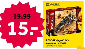 Promoties Lego ninjago cole`s crossmotor 70672 - Lego - Geldig van 02/05/2020 tot 17/05/2020 bij Intertoys
