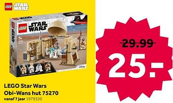 Promoties Lego star wars obi-wans hut 75270 - Lego - Geldig van 02/05/2020 tot 17/05/2020 bij Intertoys