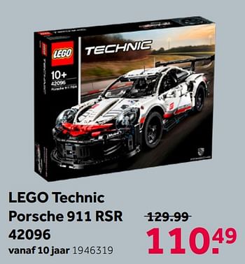 Promoties Lego technic porsche 911 rsr 42096 - Lego - Geldig van 02/05/2020 tot 17/05/2020 bij Intertoys