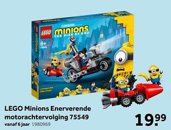 Promoties Lego minions enerverende motorachtervolging 75549 - Lego - Geldig van 02/05/2020 tot 17/05/2020 bij Intertoys