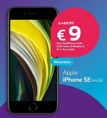 Promotions Apple iphone se 64gb - Apple - Valide de 04/05/2020 à 19/05/2020 chez Proximus