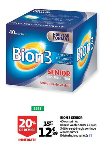 Promotions Bion 3 senior - Bion3 - Valide de 06/05/2020 à 26/05/2020 chez Auchan Ronq