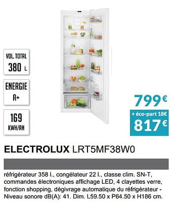 Promotions Réfrigérateur electrolux lrt5mf38w0 - Electrolux - Valide de 01/04/2020 à 30/09/2020 chez Copra