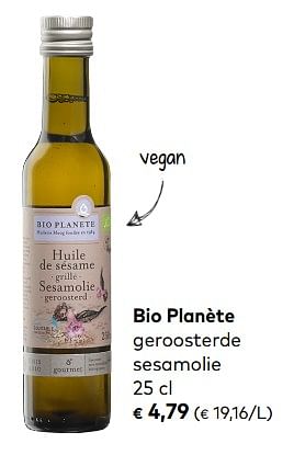 Promoties Bio planète geroosterde sesamolie - Bio-Planète - Geldig van 06/05/2020 tot 02/06/2020 bij Bioplanet