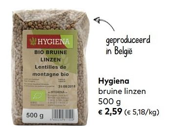 Promoties Hygiena bruine linzen - Hygiena - Geldig van 06/05/2020 tot 02/06/2020 bij Bioplanet