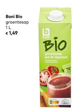 Promotions Boni bio groentesap - Boni - Valide de 06/05/2020 à 02/06/2020 chez Bioplanet