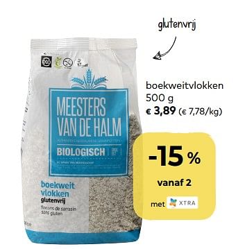 Promotions Boekweitvlokken - Meesters van de Halm - Valide de 06/05/2020 à 02/06/2020 chez Bioplanet