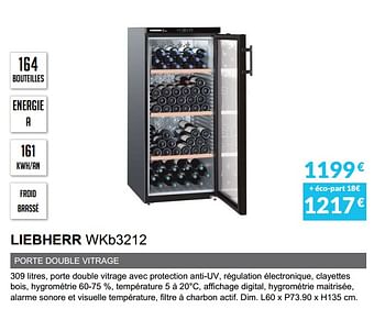 Promotions Cave à vin liebherr wkb3212 - Liebherr - Valide de 01/04/2020 à 30/09/2020 chez Copra
