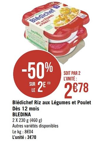 Blédina Riz aux légumes et poulet, dès 12 mois 